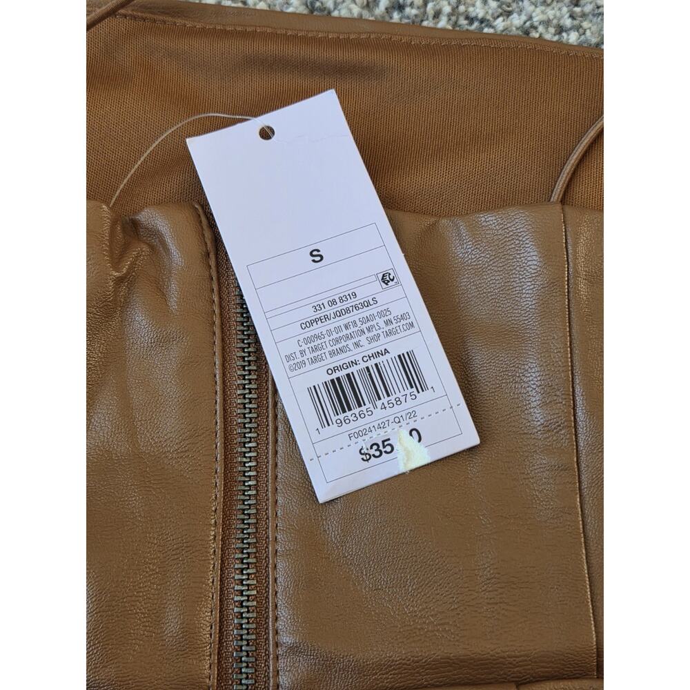 NWT Wild Fable Brown Leather Slip Mini Dress Spaghetti Strap Sz S - Picture 11 of 11